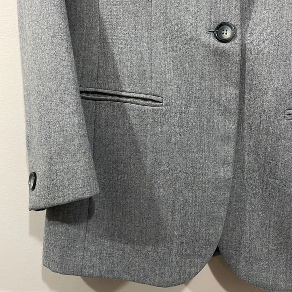 Vintage Liz Claiborne Collection Wool Single Button Gray Blazer Suit Jacket 10 - Picture 4 of 15
